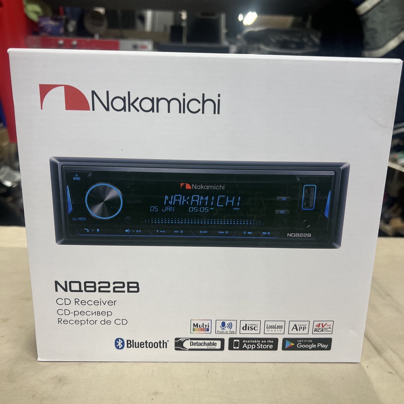 New Nakamichi NQ822B 1-DIN CD/MP3/USB Car Stereo In-Dash Receiver w/ Bluetooth