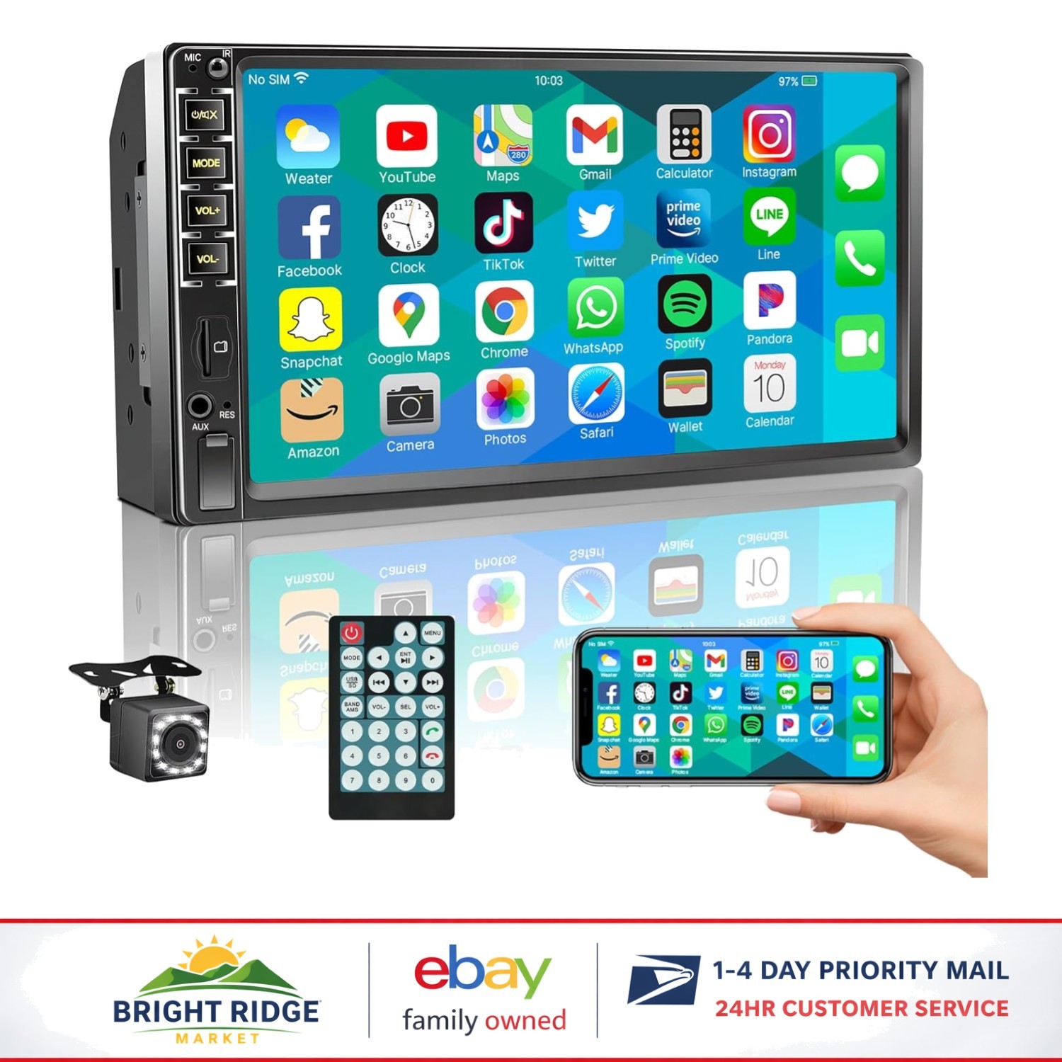 7 Inch Touchscreen Car Audio Player with Video Playback & Navigation Support