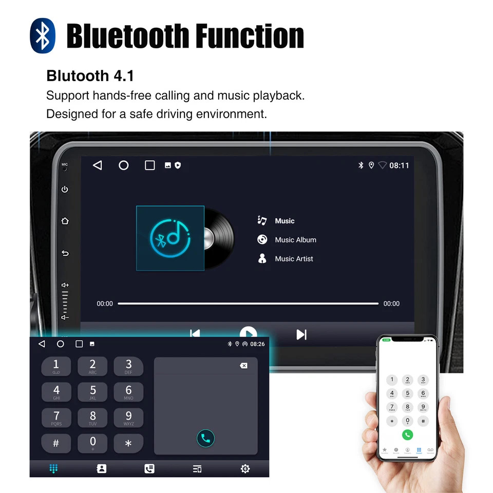 10.1″ Android 15 Double Din Car DVD Player Radio Car Stereo Head Unit GPS 2+32GB