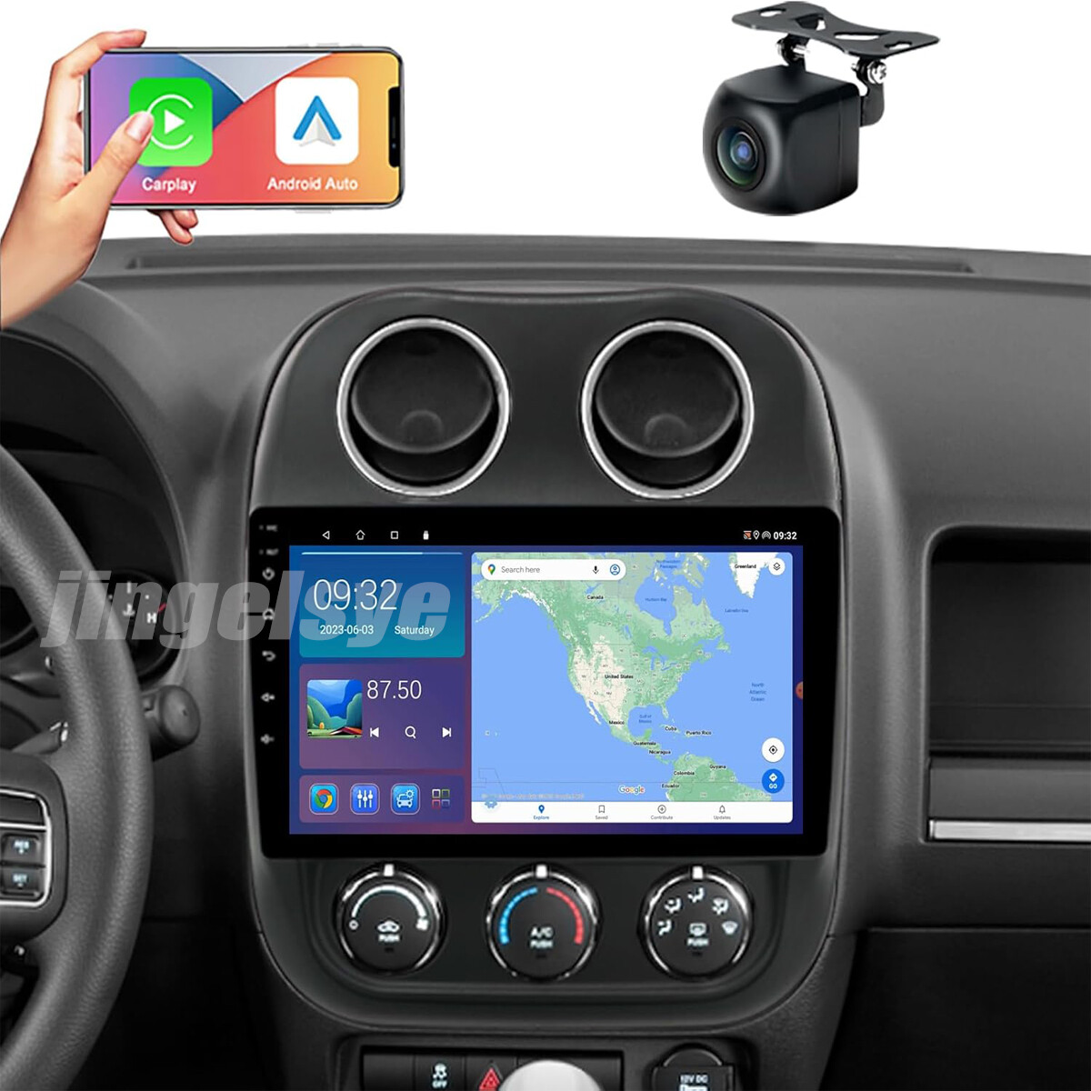 Apple Carplay Car Stereo Radio GPS For Jeep Compass 2010-2016 Patriot 2009-2016