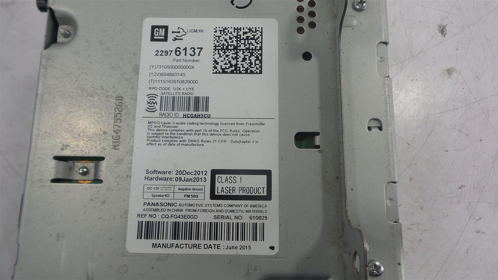 13-16 Chevy Cruze Sedan Radio Receiver (22976137) – Free Shipping