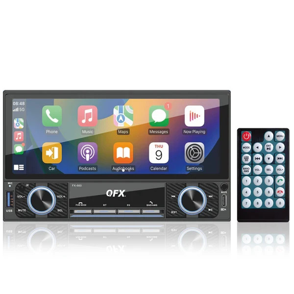 QFX FX-660 2-DIN 7” TOUCHSCREEN AUDIO/VIDEO/PHOTO /Mirror CAR STEREO W/BLUETOOTH