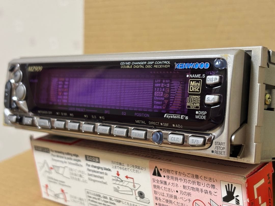 Rare KENWOOD MZ909 1DIN CD MD Car Stereo Head Unit Radio Tested Working Japan