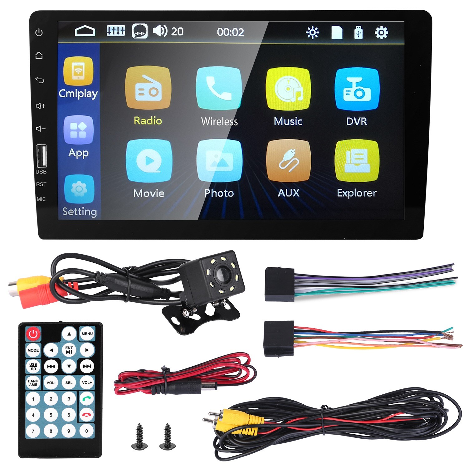 9″ Touch Screen Wireless Car FM Radio Stereo Mp5 Player Mirror Link &Rear Camera
