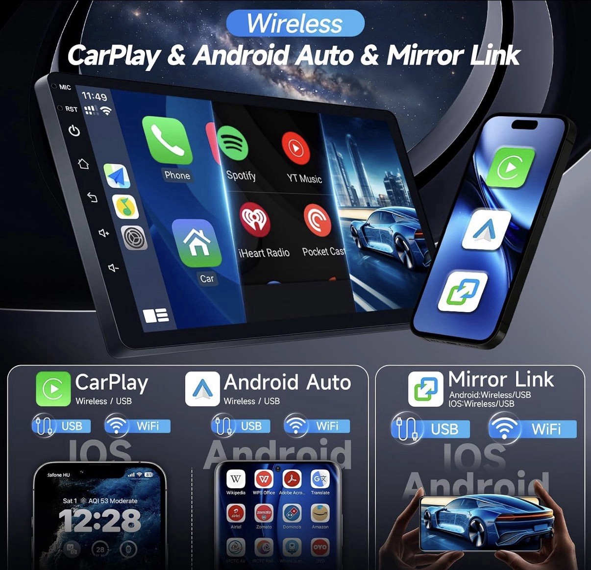 64G Android13 8CORE Stereo Radio DSP For Toyota Corolla 2014-2016 Apple Carplay
