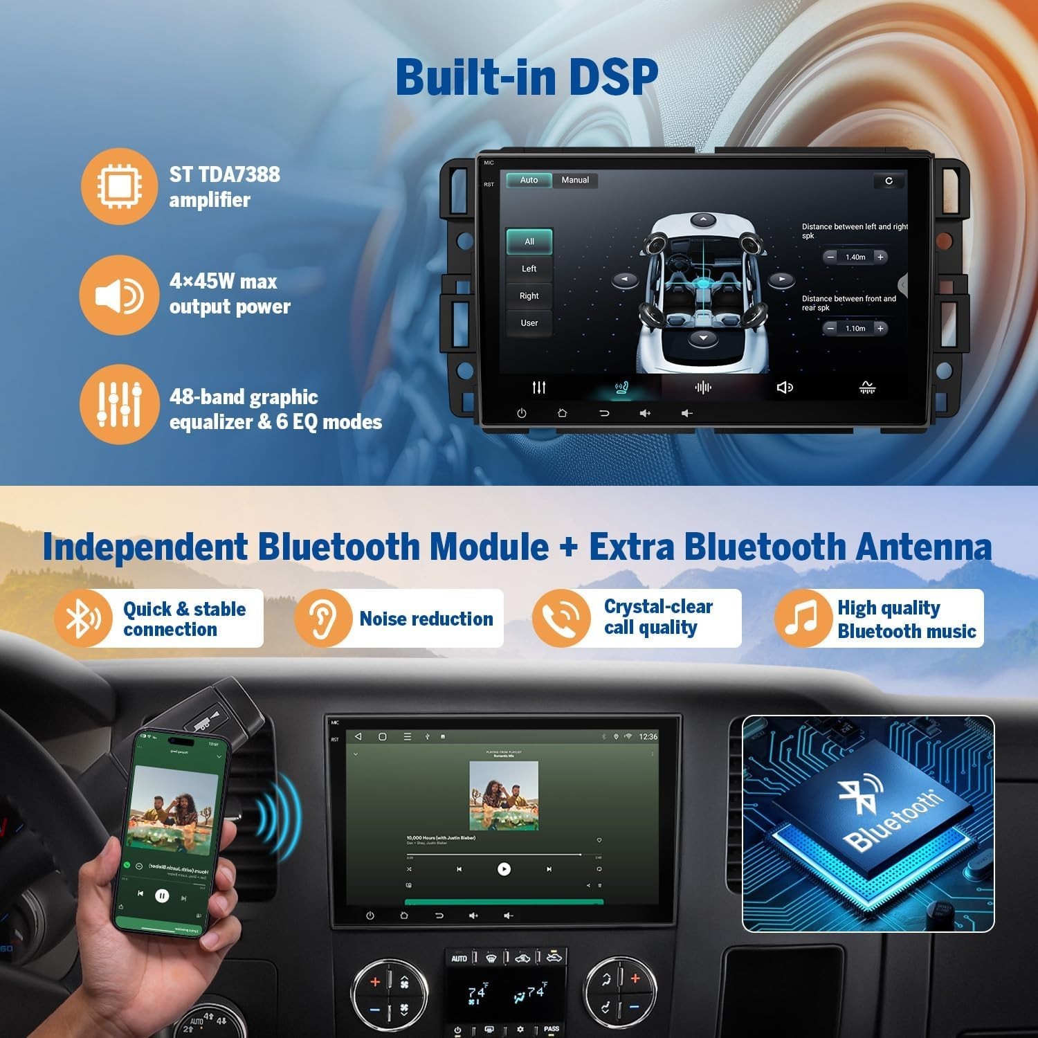 Plug & Play Car Stereo for GM Vehicles, Rear Camera Support