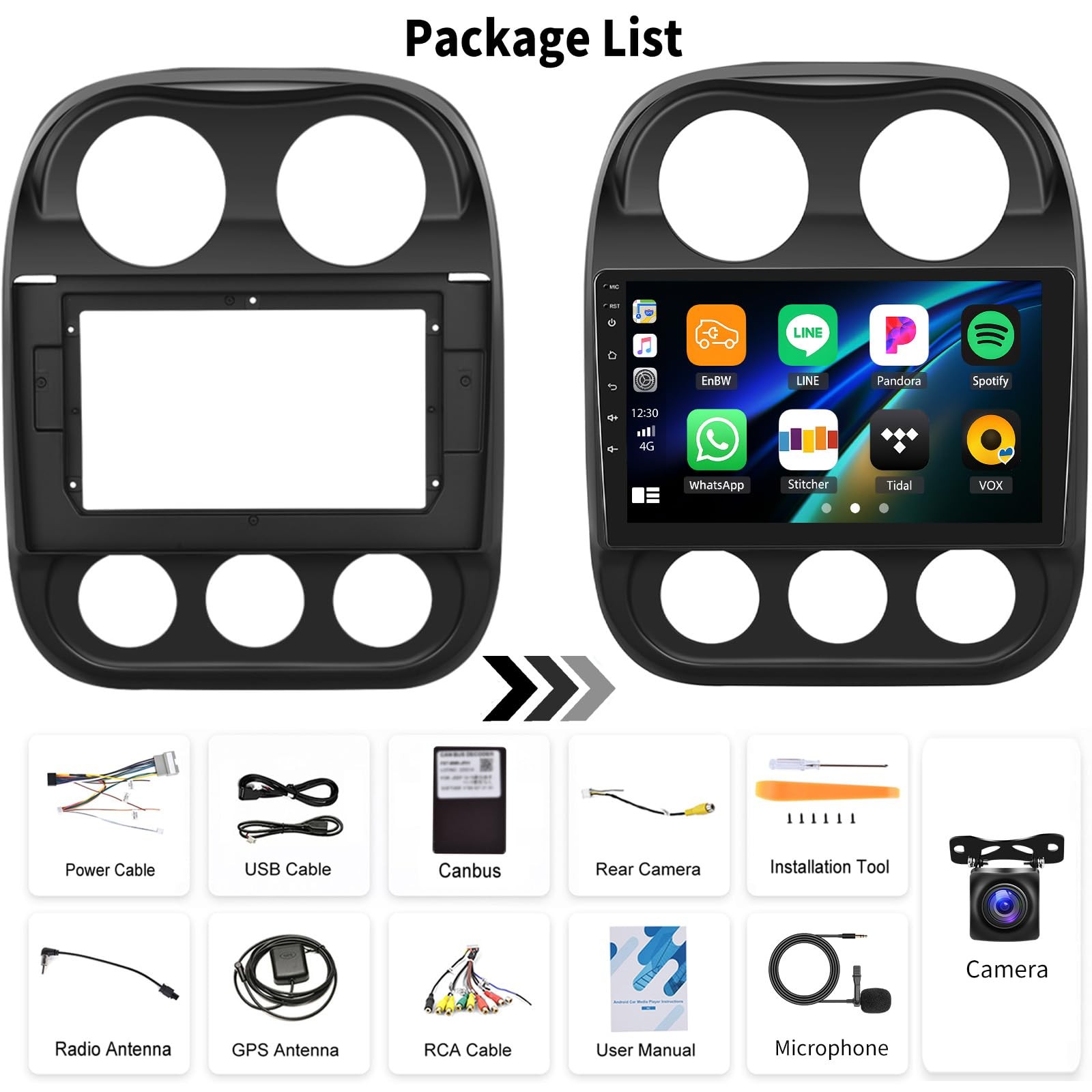 [4Core+64GB] Android 15 10.1 Inch IPS Touch Screen Car Stereo Radio for Jeep …