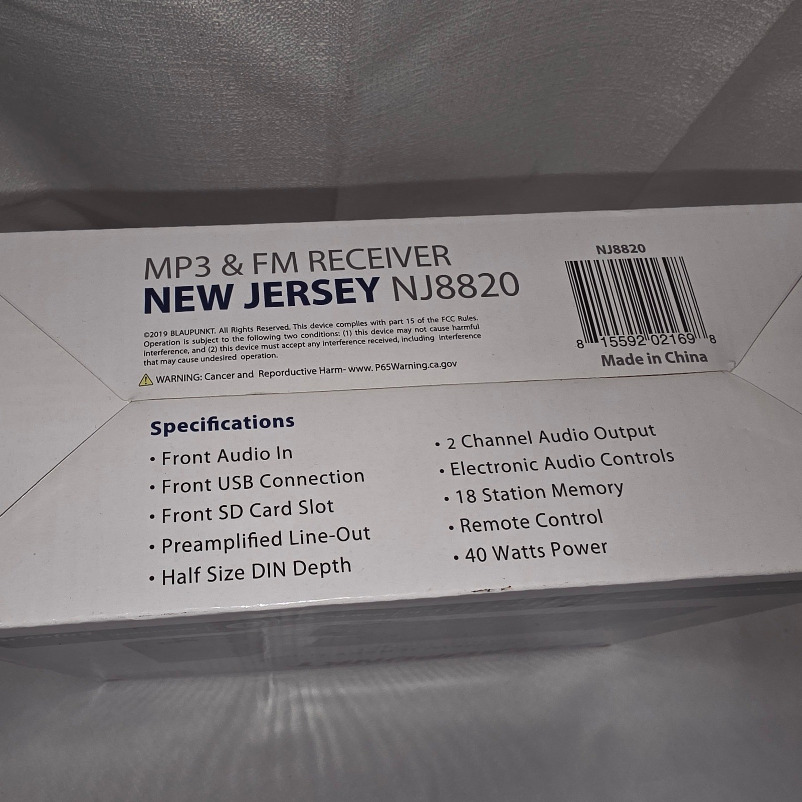Blaupunkt New Jersey Car MP3 FM Receiver Bluetooth USB SD Detachable Panel