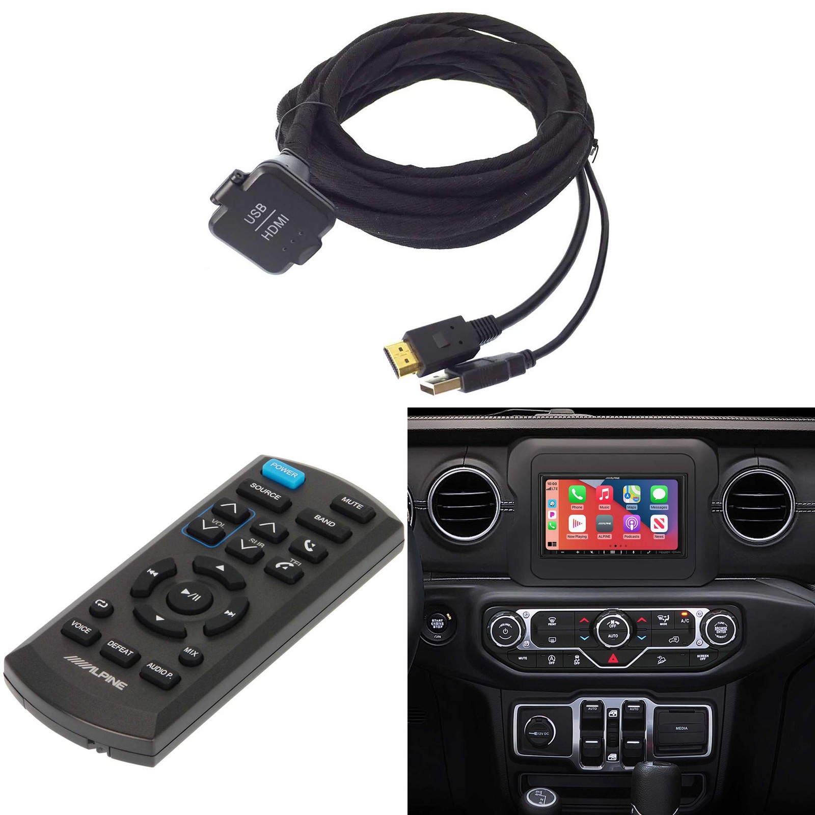 Alpine i407-WRA-JL, KCU-315UH USB / HDMI Extension Cable & RUE-4360 Remote Bu…
