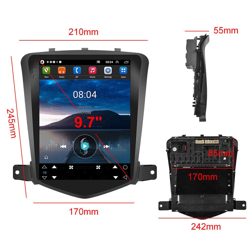 64GB For Chevy Cruze 2009-2015 Android 15 Car Stereo Radio 9.7″ GPS Navi Carplay