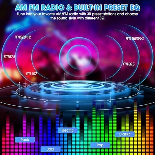 Single Din Bluetooth Marine Radio AM FM Tuner LCD Display USB AUX In