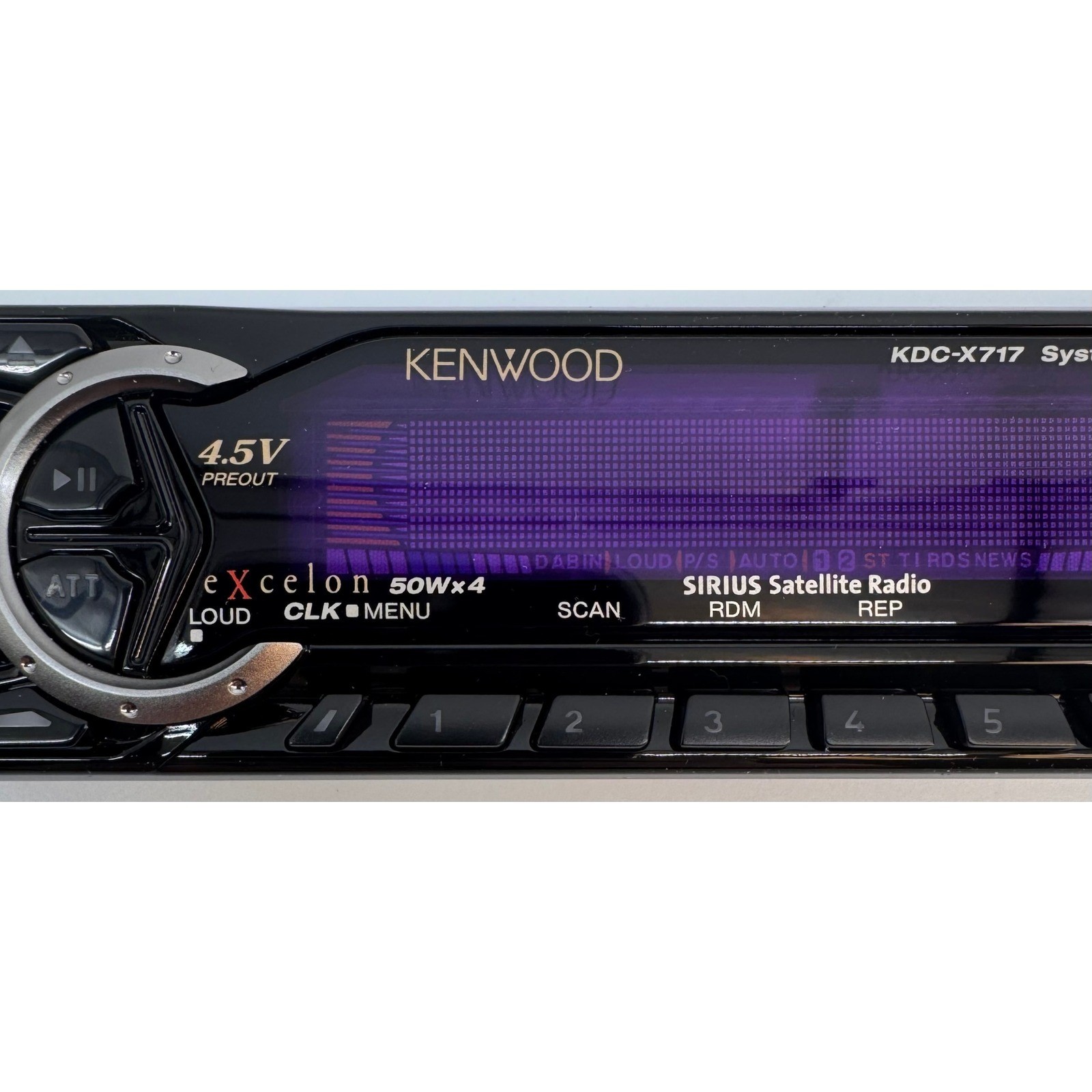 Kenwood eXcelon KDC-X717 Car Stereo Faceplate 50Wx4 4.5V Preout with Case