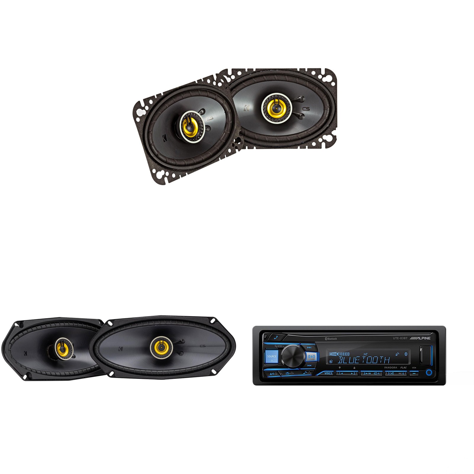 Alpine UTE-83BT Bluetooth Receiver & Kicker CSC 4×6″, 4×10″ Speakers