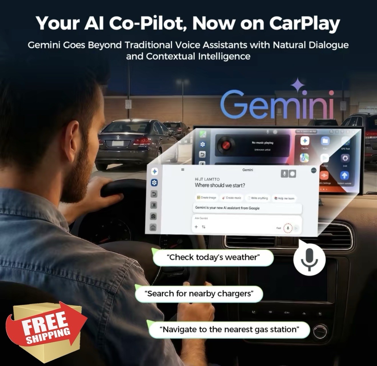 10.25″ Touch Screen Wireless Carplay Portable Car Stereo with Netflix YouTube