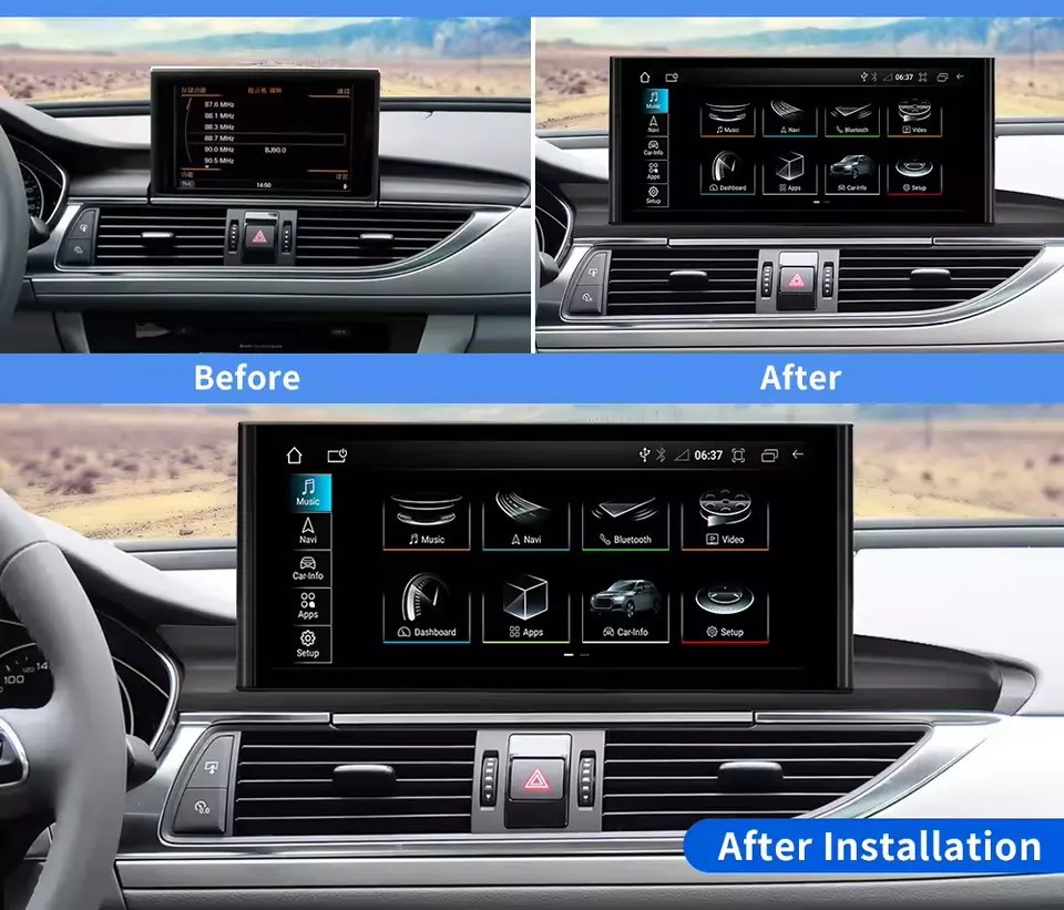 12.3″ Touch Android 13 Radio for Audi A6 A7 C7 2012-2018 MMI CarPlay GPS 8+128G