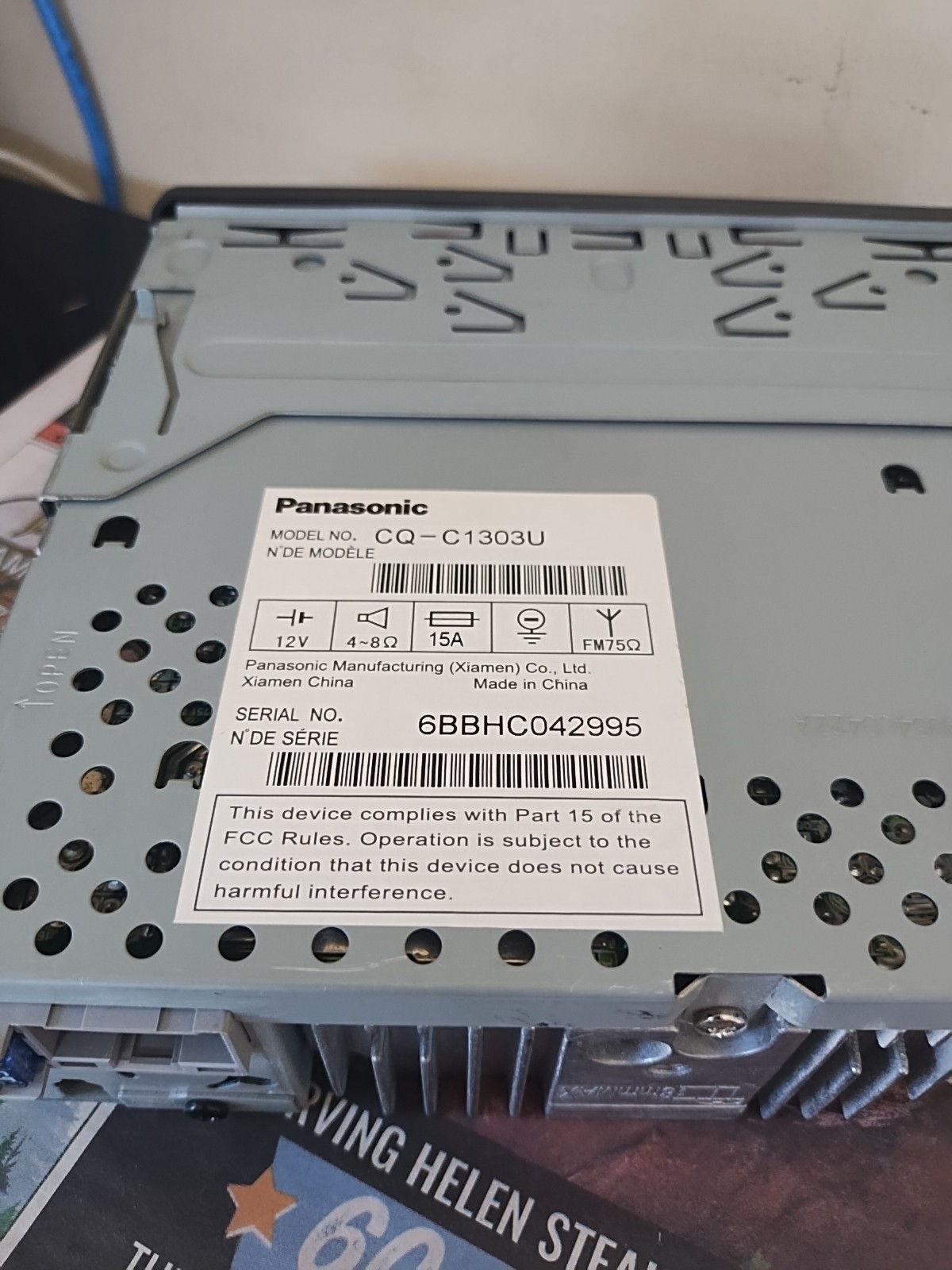 PANASONIC CQ-C1303U CD PLAYER MP3 2006 (YF034C053CA) 50Wx4 AM/FM Scroll Scan SQ