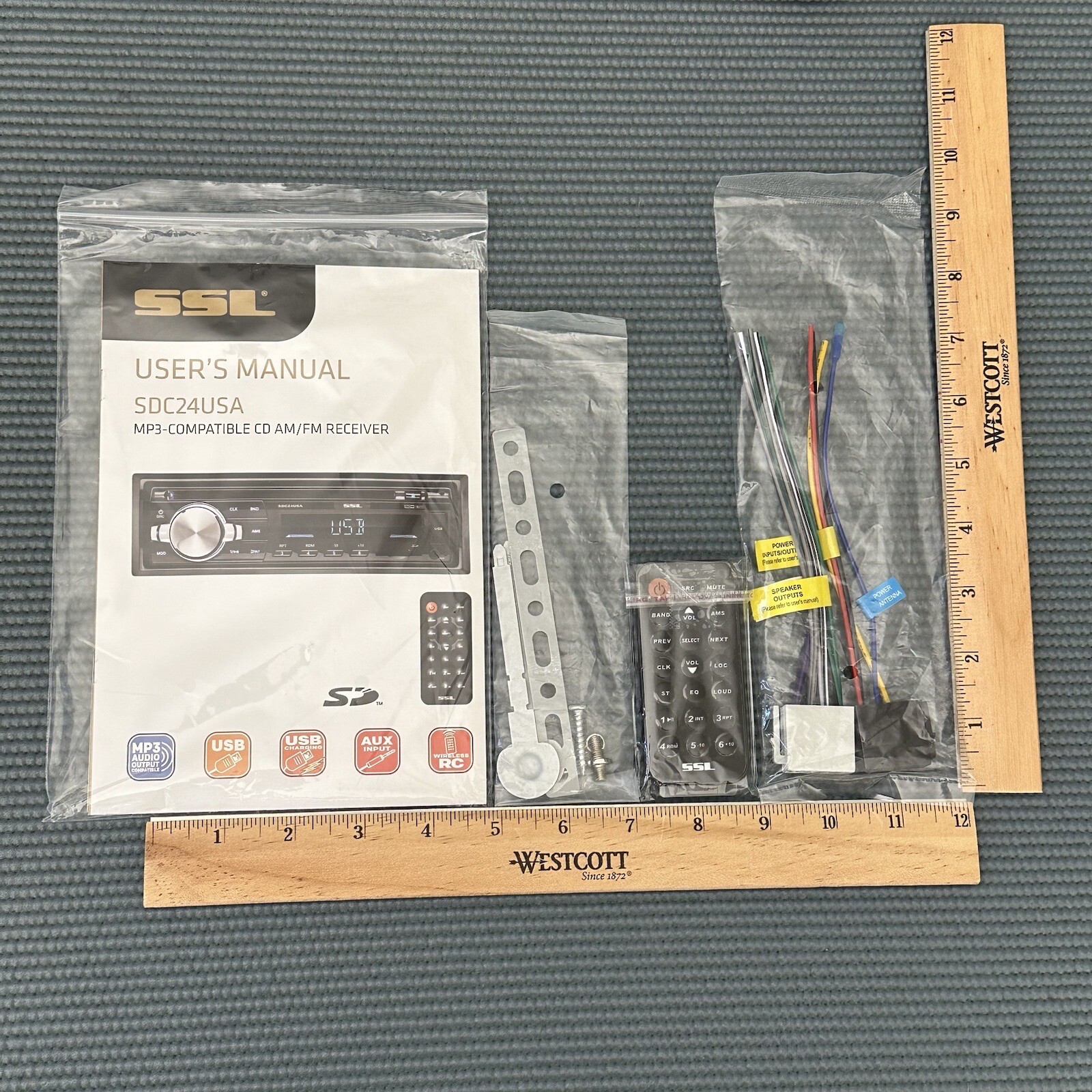 SSL Car Stereo SDC24USA 200 Watts MP3 Compatible CD AM FM Receiver OPEN BOX RARE
