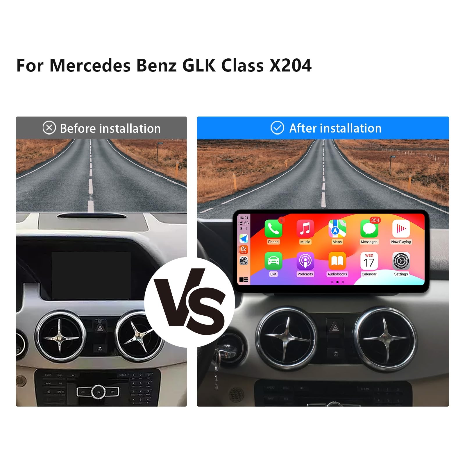 12.3″ Car Stereo for Mercedes Benz GLK X204 2008-2012 Carplay Android Auto