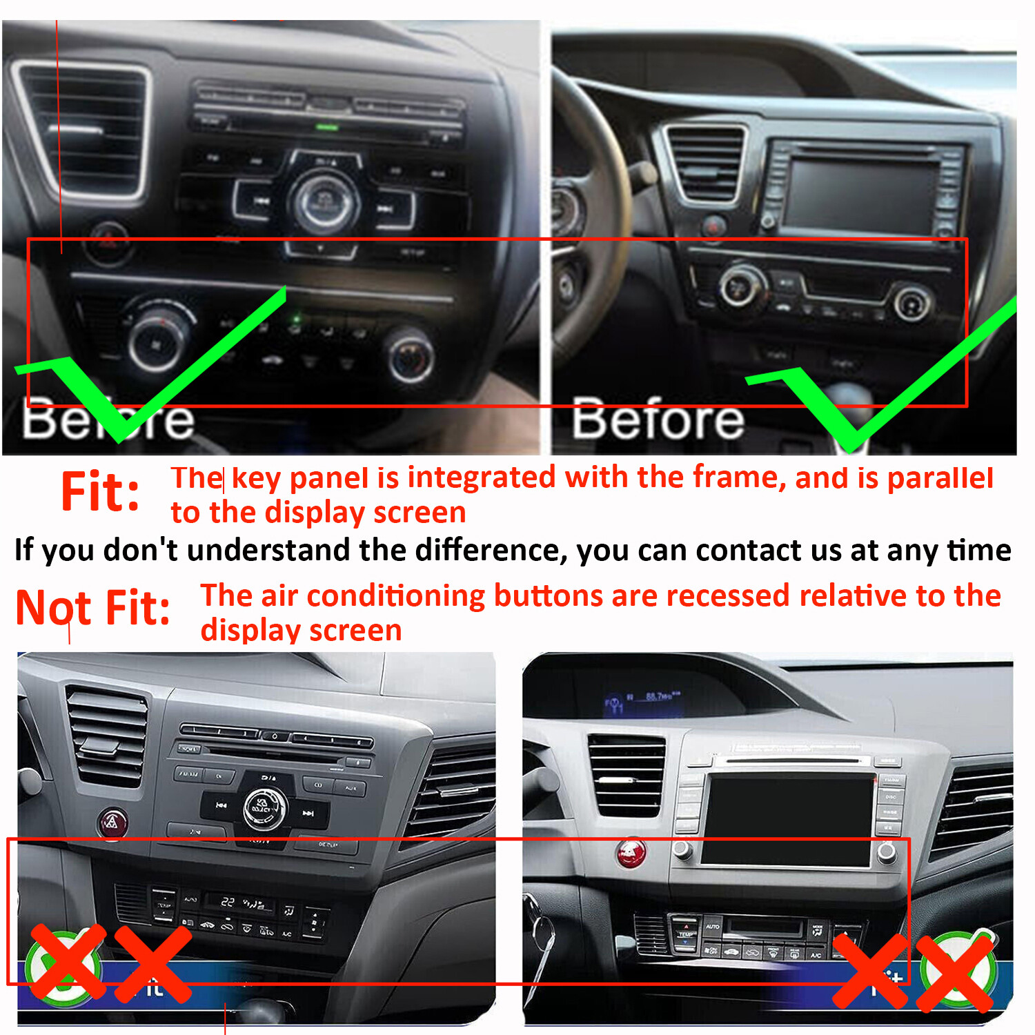 64G For Honda Civic 2013-2015 CarPlay Android Car Radio Stereo GPS Navi 1280*800