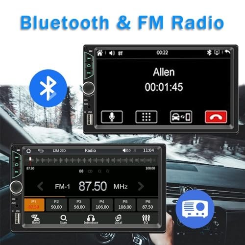 Double Din Car Stereo with Dash Cam,Compatible with Apple Carplay,Android