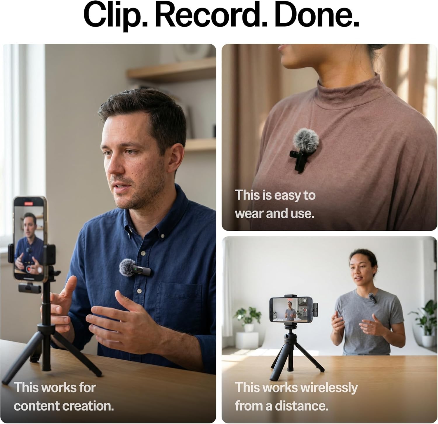 (Latest Model – Wireless Mini Microphone for Iphone, Ipad, Android – 2 Pack Lava