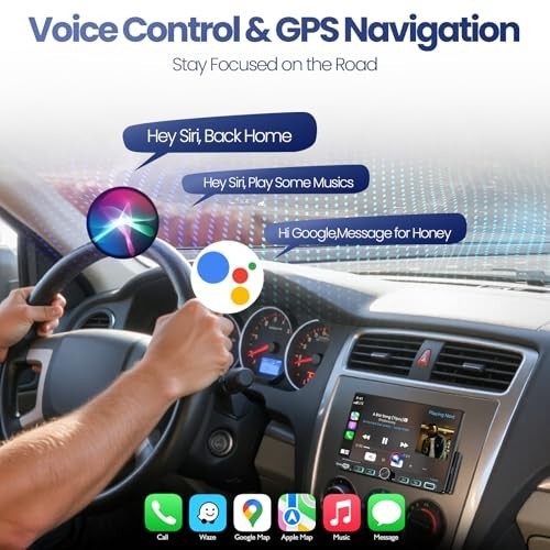 7″ Single Din Car Stereo Radio, Apple CarPlay, Android Auto, Bluetooth 5.3, 1080