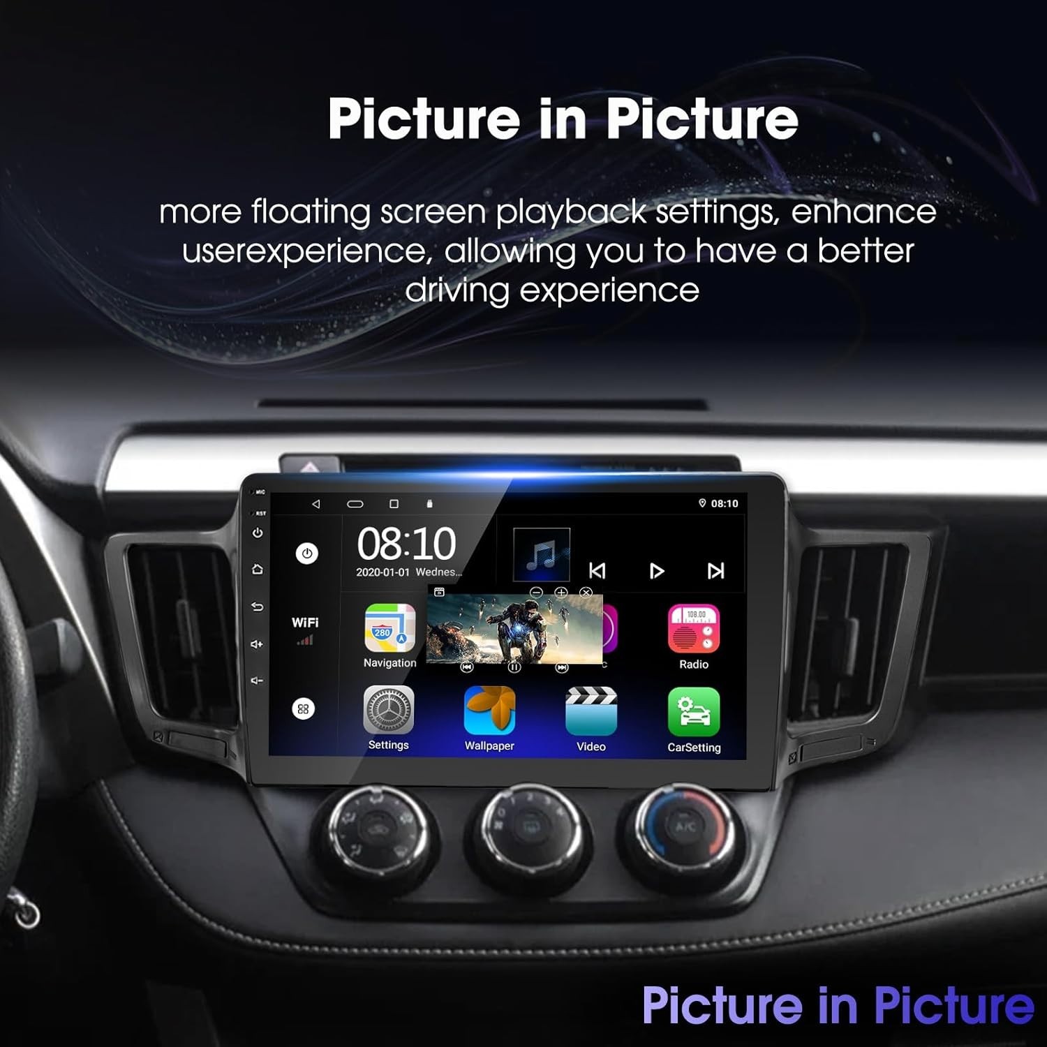 Toyota RAV4 2013-2018 Android 13 Car Stereo 2+32G Carplay GPS w 10″ Touchscreen