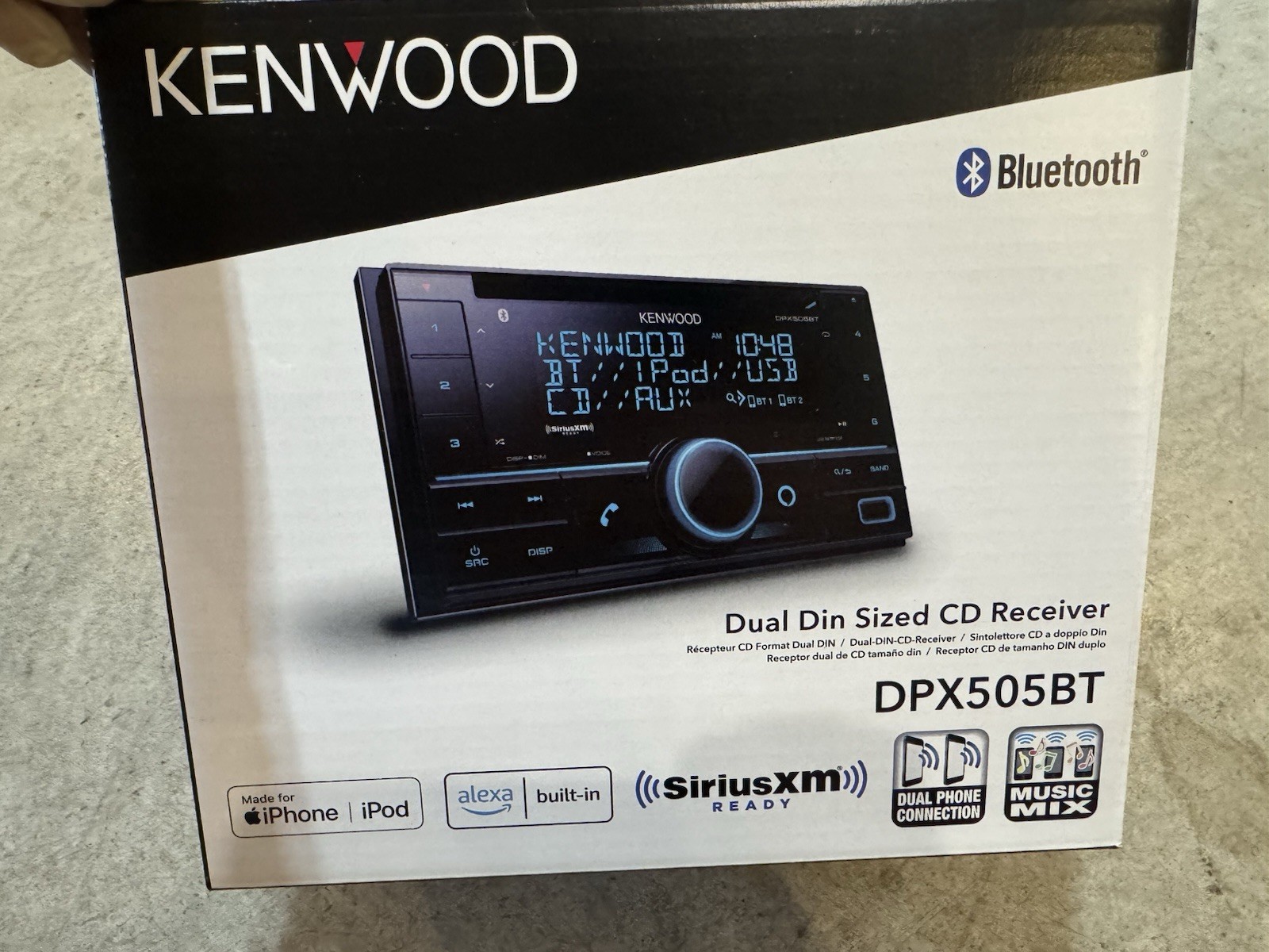 Kenwood CD Receiver – Black (DPX505BT) Radio Car Stereo Bluetooth