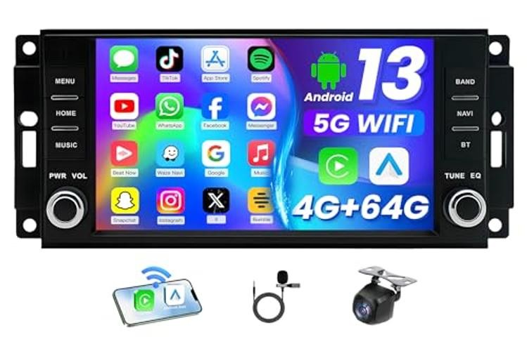 [4GB+64GB] Car Radio for Dodge Challenger 2008-2014: 7 Inch 4GB RAM 64GB ROM