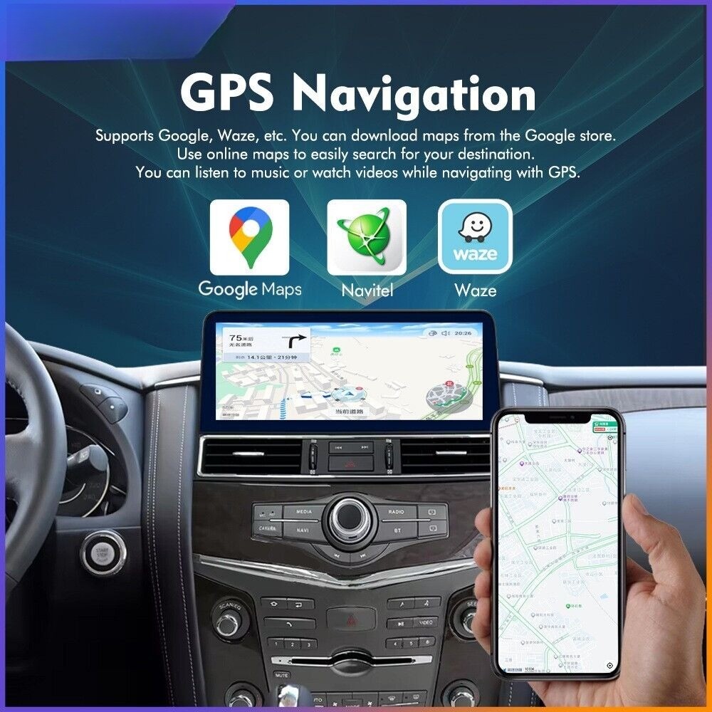 Car Radio Carplay Stereo For Nissan Armada Patrol Y62 Infiniti QX56 QX80 2010-20