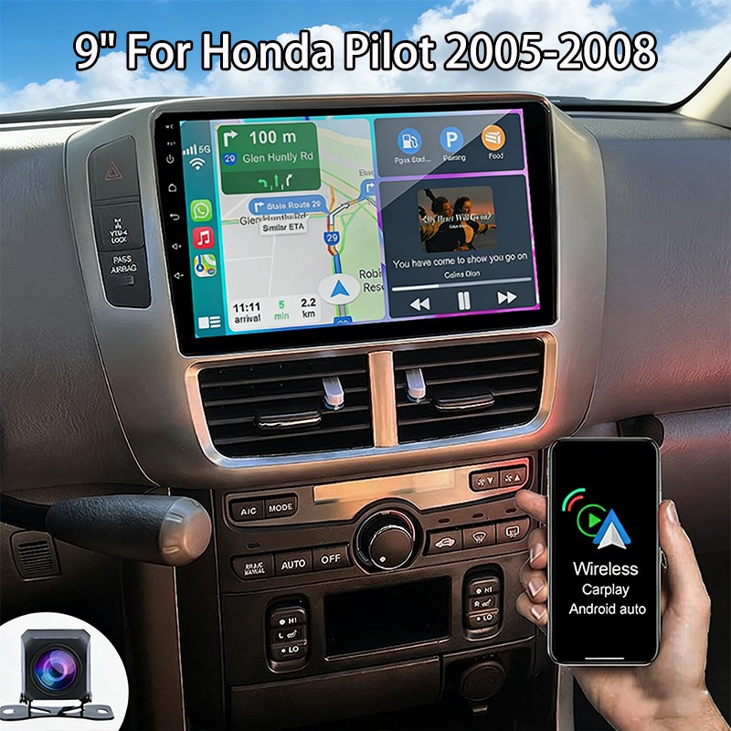 Android Car GPS Navigation Radio Stereo Wifi For Honda Pilot 05-08 Apple Carplay