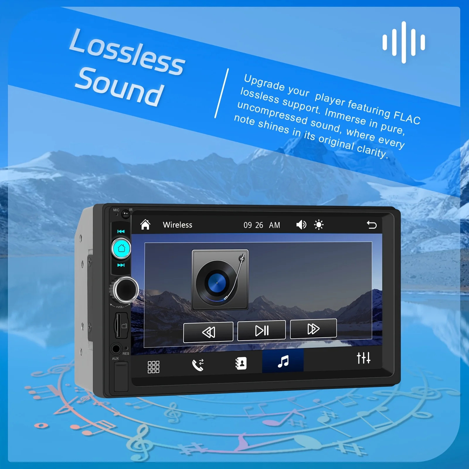 Double 2 Din 7” Car Stereo Touchscreen Car Radio Apple CarPlay Android Auto BT