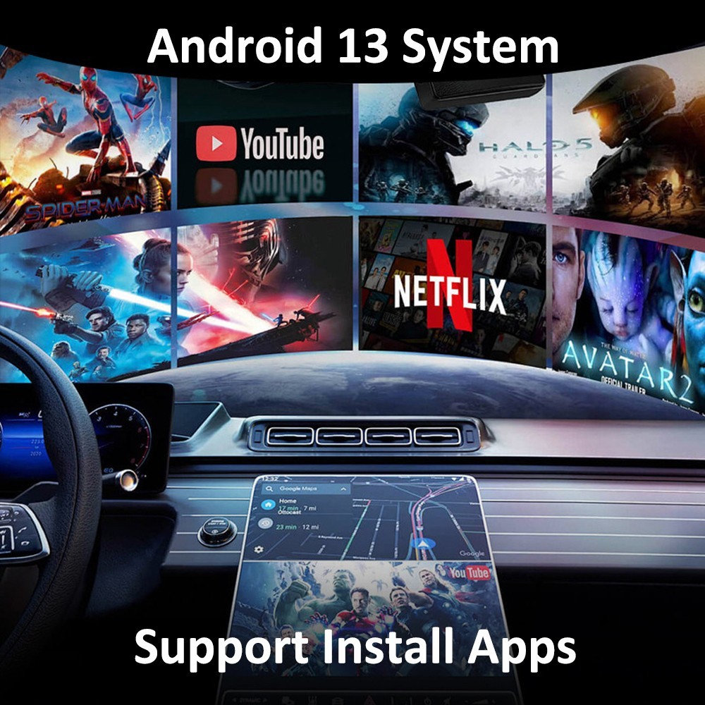 Wireless CarPlay WIFI AI box Android Auto Adapter Converter w/ Netflix YouTube