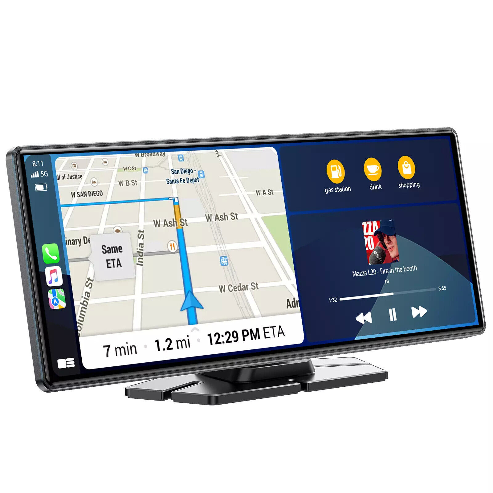 Portable 9.26in Wireless Car Stereo For Apple Carplay & Android Auto Head Unit