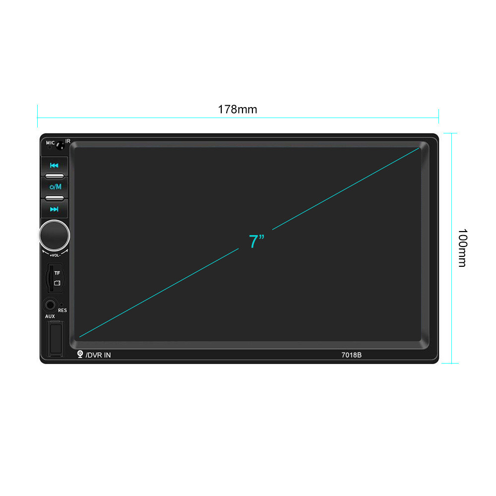7″ Double 2Din Touch Screen Stereo Bluetooth FM Radio Car MP5 Player with Camera