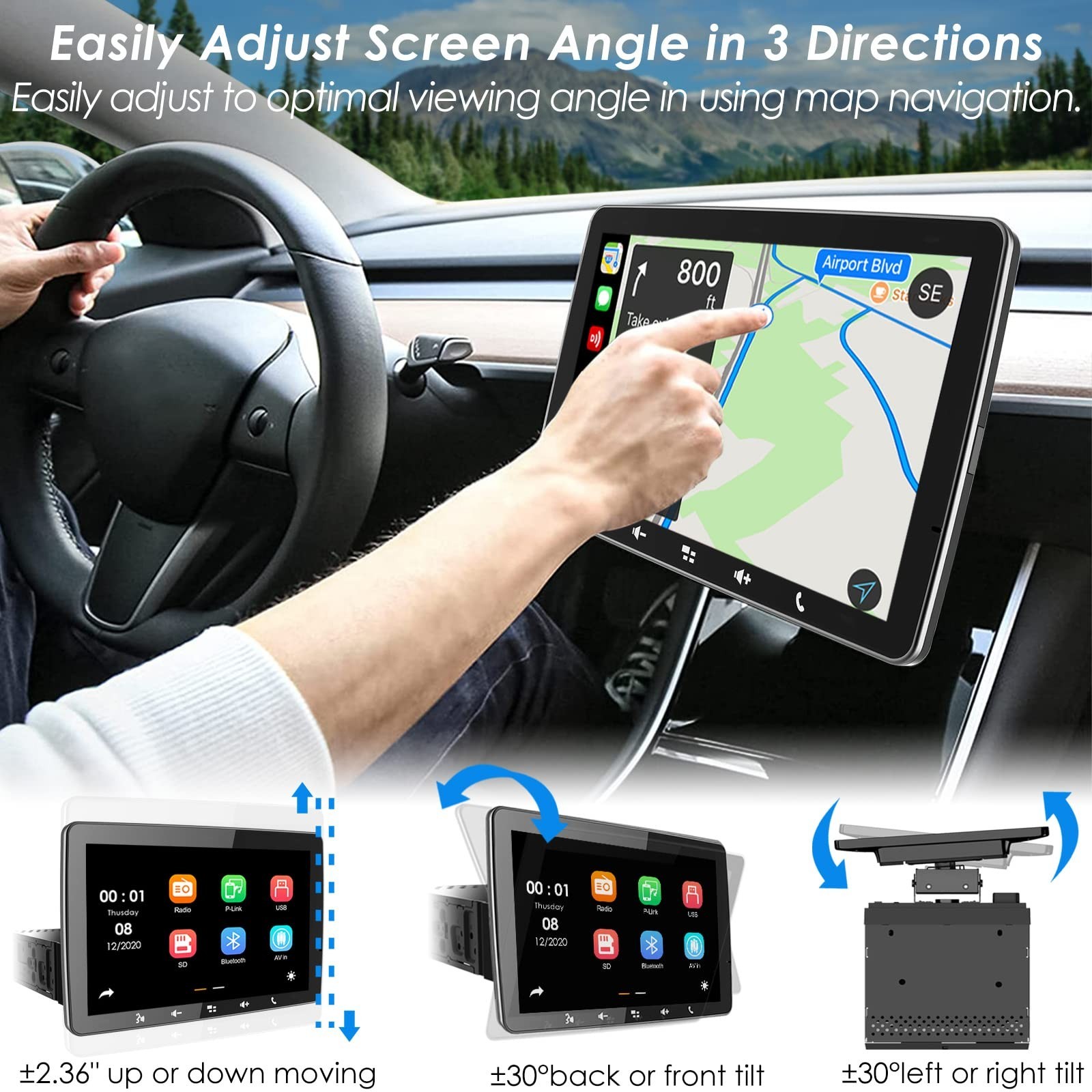 Stiflix Single Din 9″ IPS Car Stereo CarPlay Android Auto Bluetooth USB – NEW