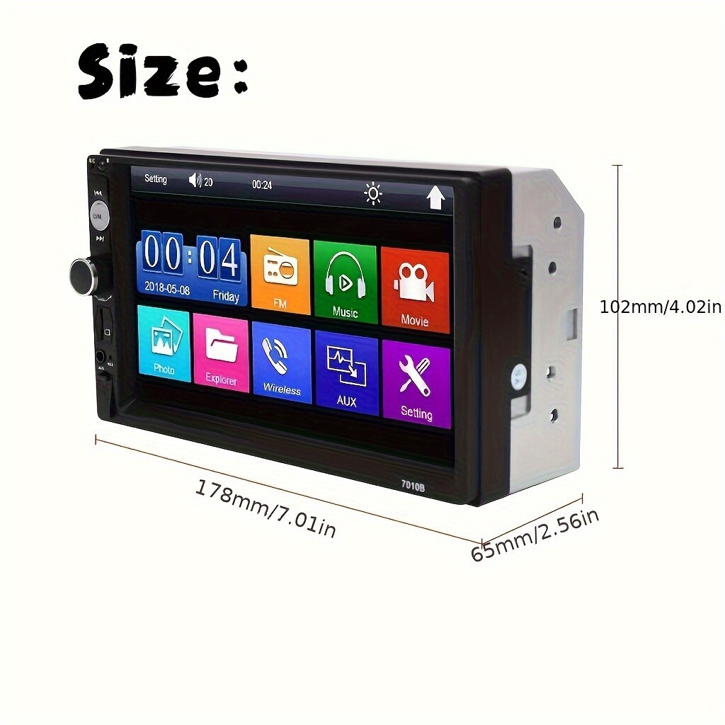 7″ Double 2 Din Car MP5 Player Bluetooth Touch Screen Stereo Radio Audio Mrrior