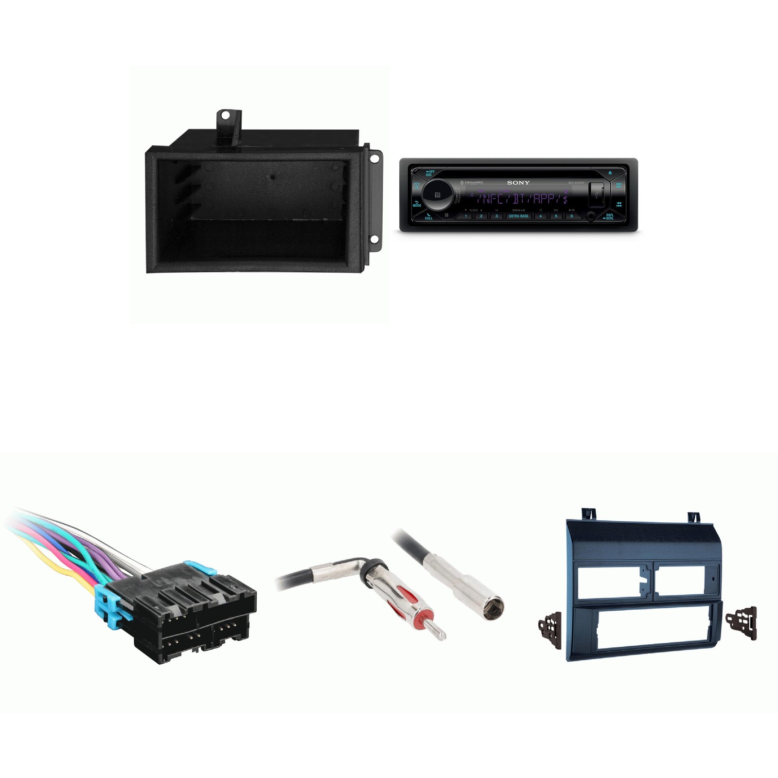 SONY MEX-N5300BT Single Din Radio Bundle BLUE Dash includes pocket Compatible…