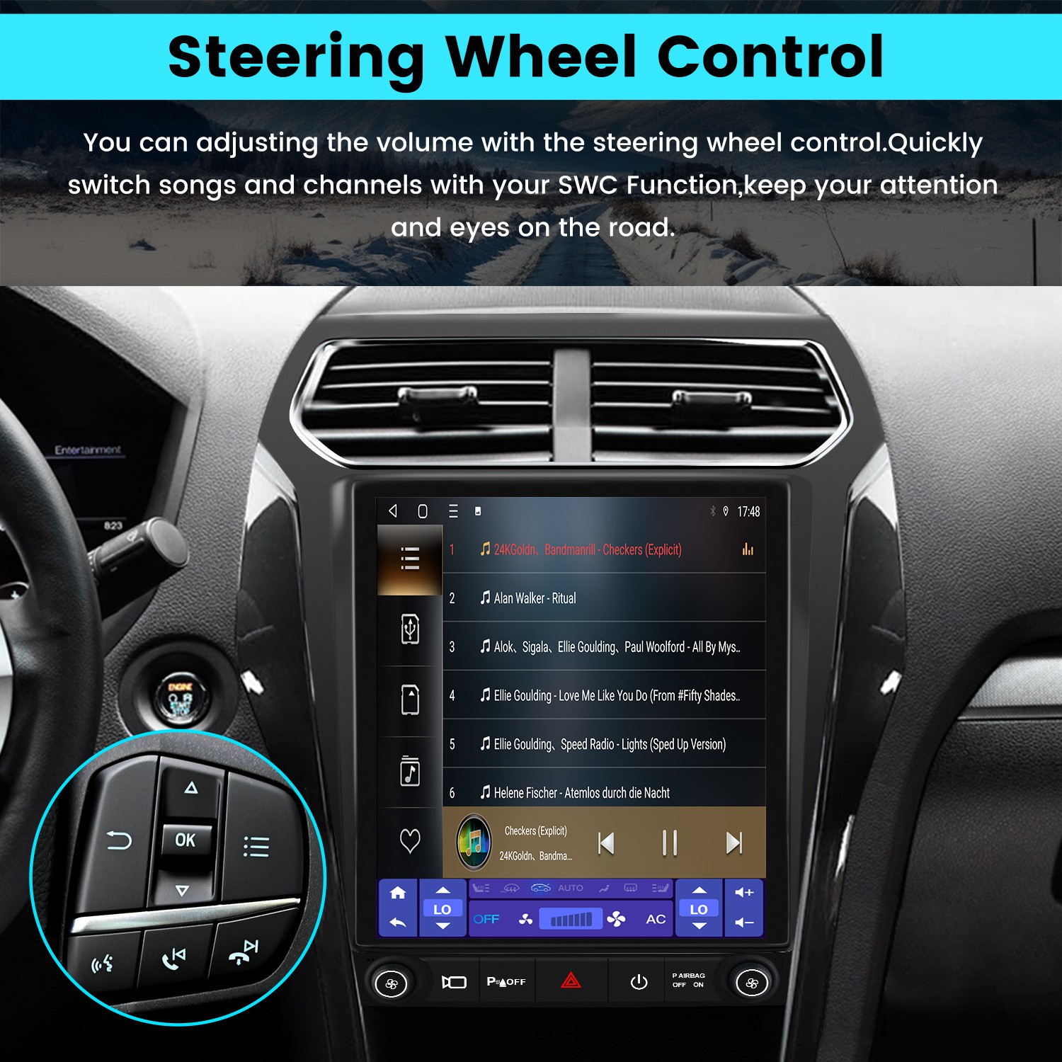 12.1″ Tesla Style For Ford Explorer 2011-2019 Car Radio Stereo CarPlay GPS Navi