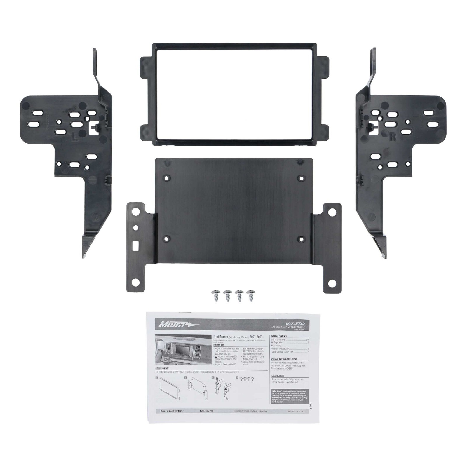 Metra 107-FD2 Dash Kit for Pioneer Modular 6.8″ Receivers for 2021-2023 Bronco