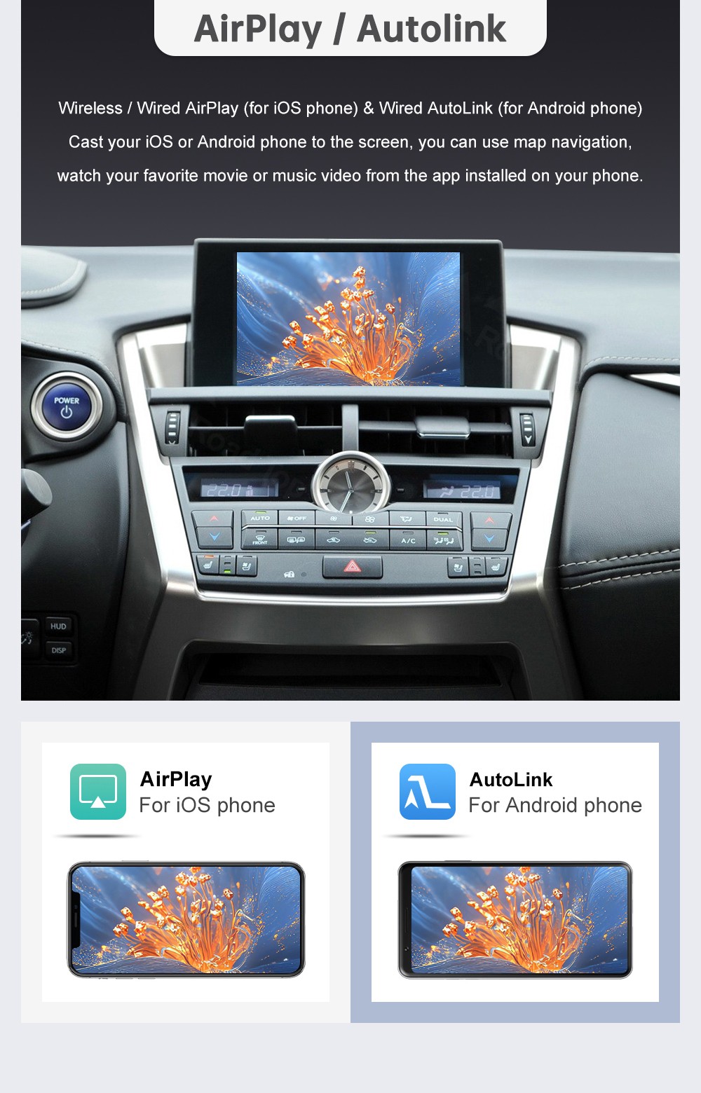 Wireless Carplay Android Auto Module For Lexus NX 2014-2019 Mirror Link AirPlay