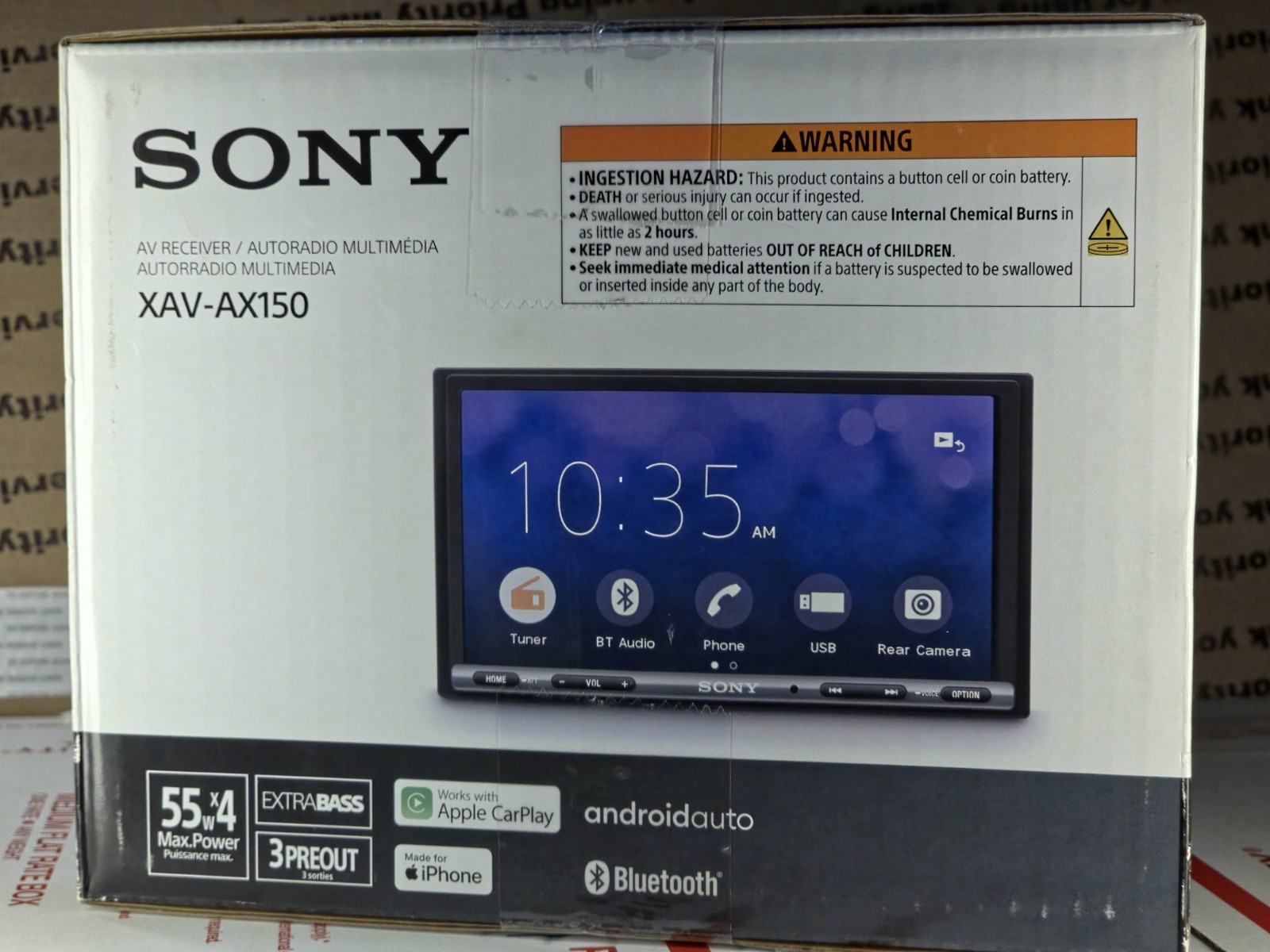 Sony XAV-AX150 6.95″ Apple CarPlay Android Auto Bluetooth Car Stereo w/ Harness