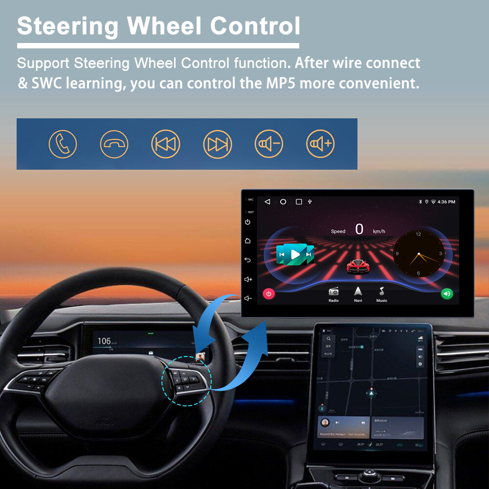 7″ Double 2 DIN Android 12 Car Stereo CarPlay 2+32GB GPS Navigation Radio WiFi