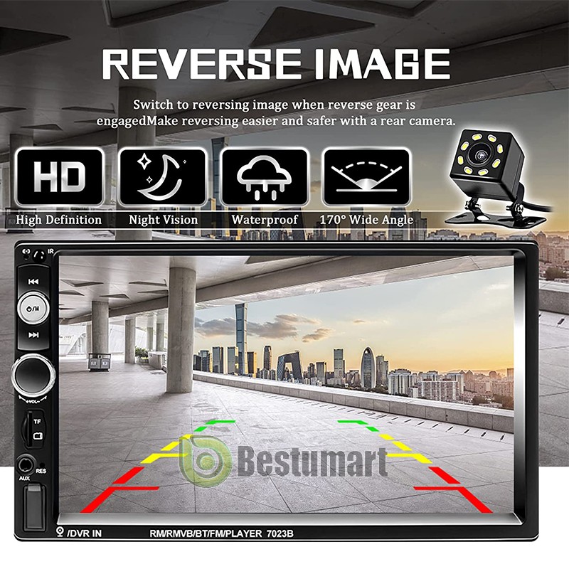 7″ Double 2 Din Bluetooth Car Stereo In-dash Radio Aux MP5 Player USB/SD/AUX/FM