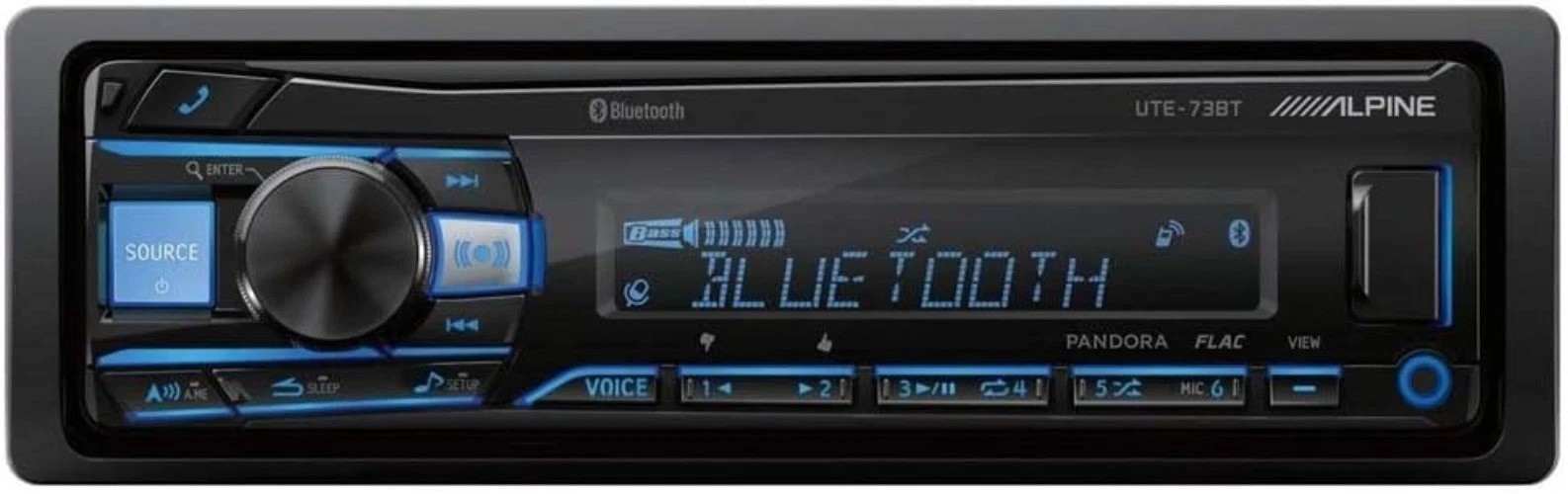 Alpine UTE-73BT Advanced Mech-Less Receiver – Stream Music via Bluetooth & USB
