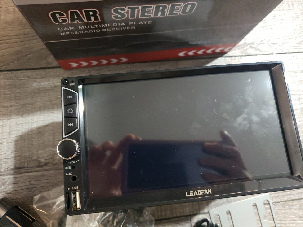LEADFAN Double Din Car Stereo with Dash Cam, 7 inch Touch Screen Car Radio Rec..