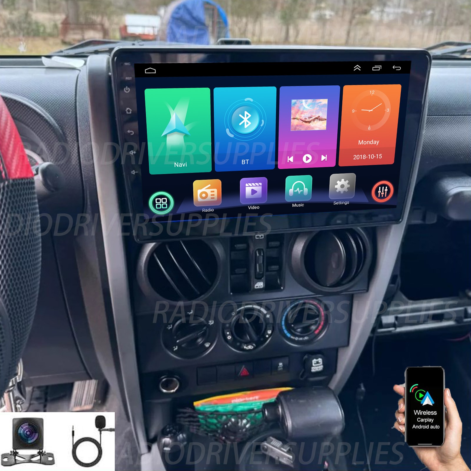 For Jeep Wrangler Chrysler Dodge Ram Android 13 Carplay Car Stereo Radio GPS Nav