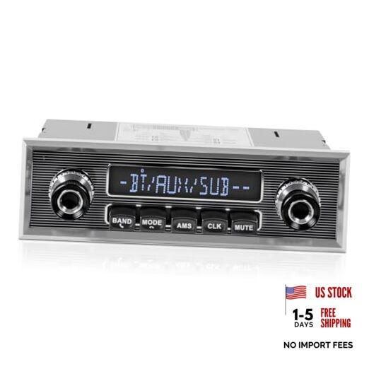 Retro Vintage Radio for Classic Vehicle – Single Din Bluetooth Car Stereo with