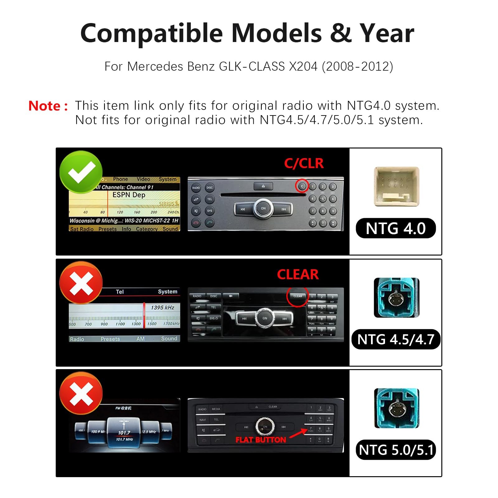 12.3″ Car Stereo for Mercedes Benz GLK X204 2008-2012 Carplay Android Auto