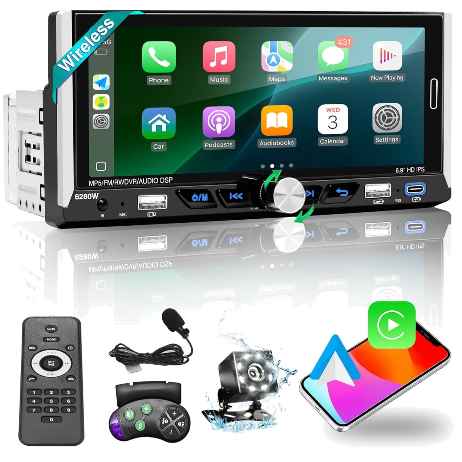 Easy Install Single Din Radio with Steering Control